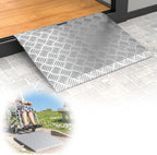 Aluminum Threshold Ramps for Doorways, 31" L x 25.4" W, Wider Platform Anti-Slip Portable Ramps for Wheelchairs, Door Threshold Ramp for Wheelchair, Scooter, Strollers, Cart, Walkers, Pets