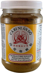 Madras Curry Powder, Ca Ri Ni an Do, 16 Ounce Jar, 10 Spice Blend