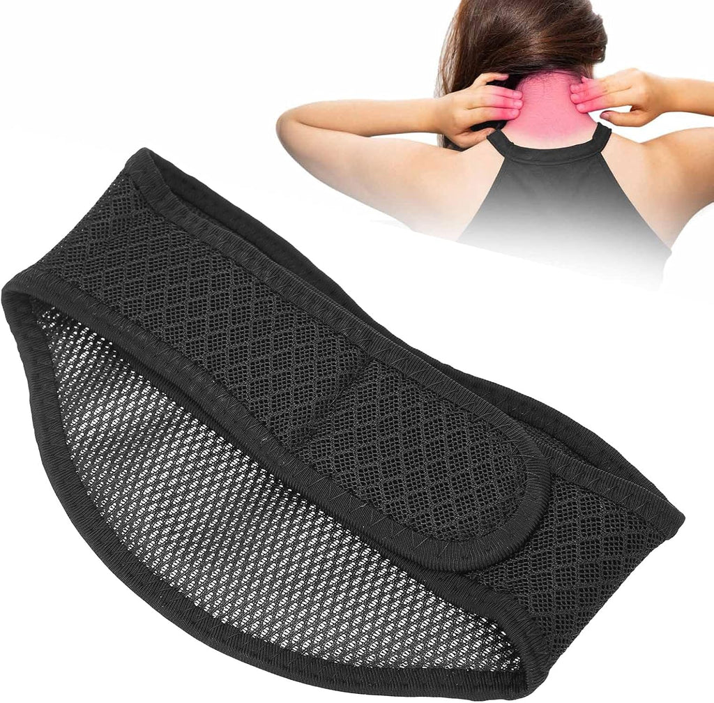 Brrnoo Neck Wrap Neck Brace Breathable Mesh Fabric Lightweight Cervical Collar Guard, Soft Cervical Collar for Men and Women, Fabric Insert Neck Brace (Black)