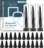 Zyrev ZetaLife Otoscope Cover Plastic Otoscope Specula Tips, Disposable Ear Specula Pack of 50 2.5/4 mm Disposable Covers