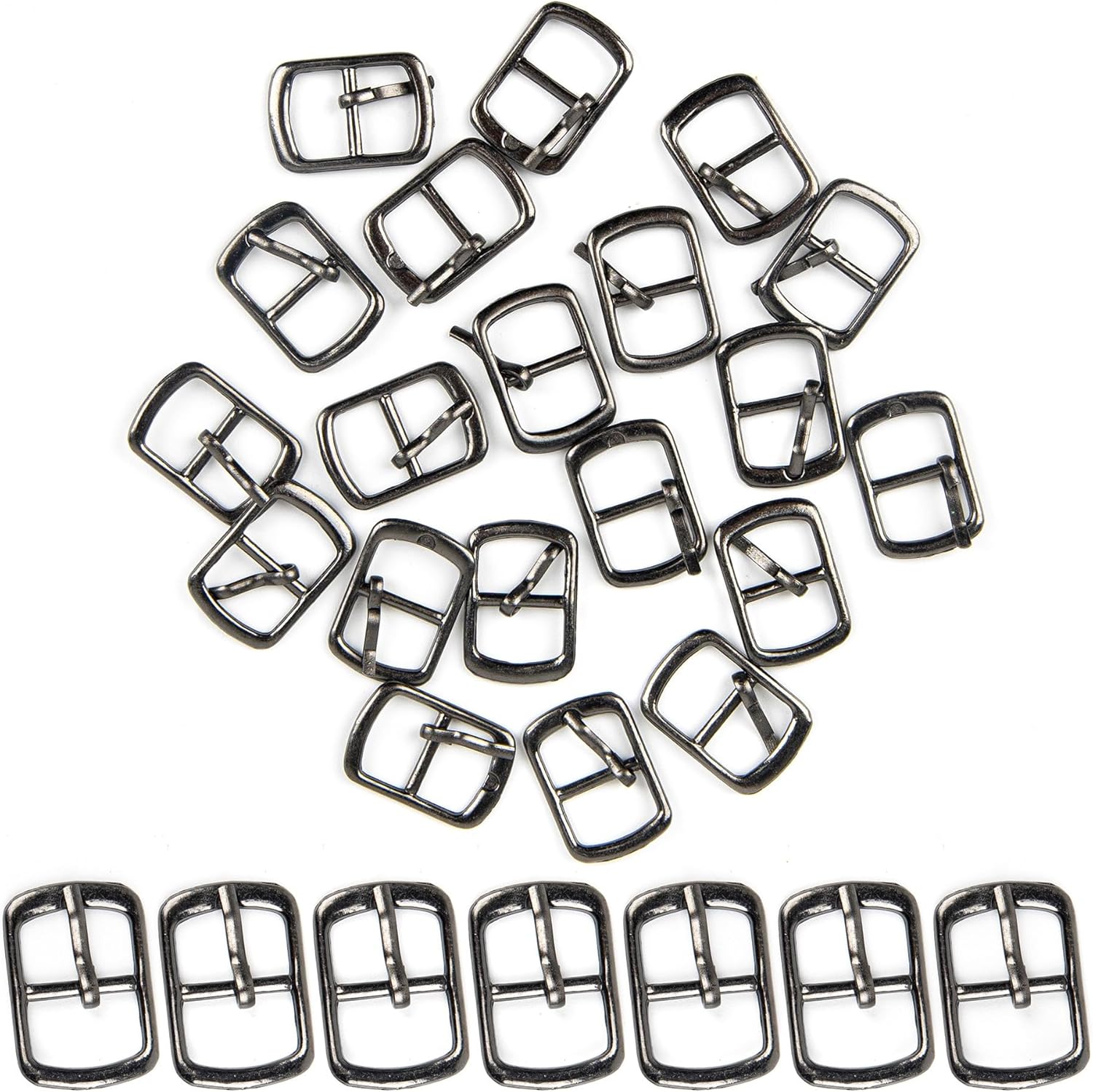 Framendino, 20 Pack Metal Single Prong Pin Shoes Buckles Roller Buckle Hardware Pin Buckle for Shoes Bag Leather Belt