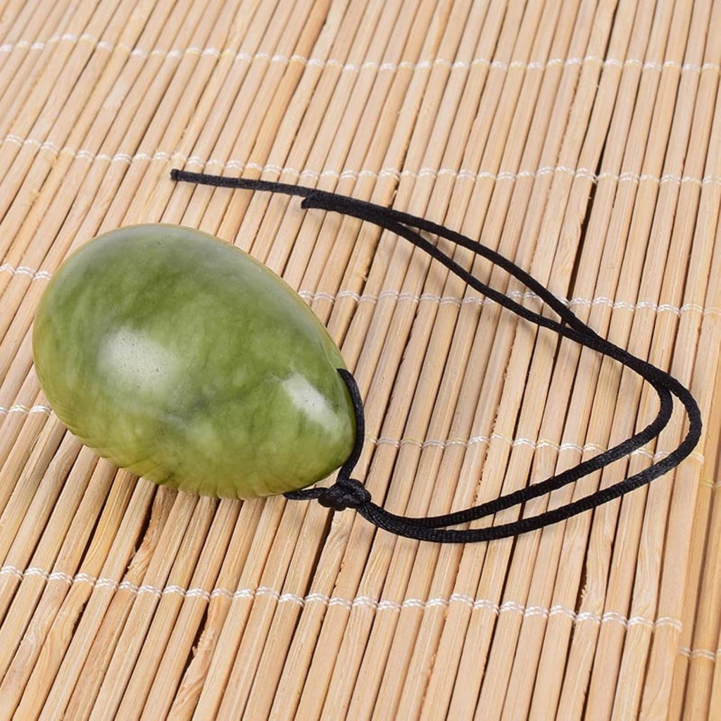 Drill 30 * 20 MM Yoni Egg 100% Natural Stone Jade Crystal Egg Mineral Ball Kegel Massage,helu Jade 30x20mm