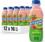 Snapple Kiwi Strawberry Juice Drink, 16 Fl Oz Recycled Plastic Bottle, Pack Of 12, All Natural, No Artificial Flavors Or Sweeteners, Contains 3% Real Juice