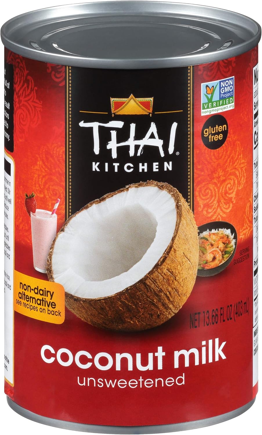 Thai Kitchen Gluten Free Unsweetened Coconut Milk, 13.66 fl oz (Pack of 12)