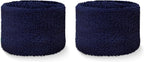 Couver Wrist Sweatbands Absorbent Sweatbands for Tennis Football Basketball Running Athletic Sports and Working Out - Solid Cotton Terry Colth Sport Wristband(1 Pair)