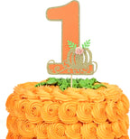 Little Pumpkin One Cake Topper - Girl/Boy First Birthday Cake Topper, Pumpkin 1st Birthday Party Decorations, Fall Party Decorations (Pumpkin One Cake Topper Orange)