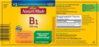 Nature Made Vitamin B1 100mg, Thiamine B1 Supplement for Energy Metabolism Support, 100 Tablets, 100 Day Supply