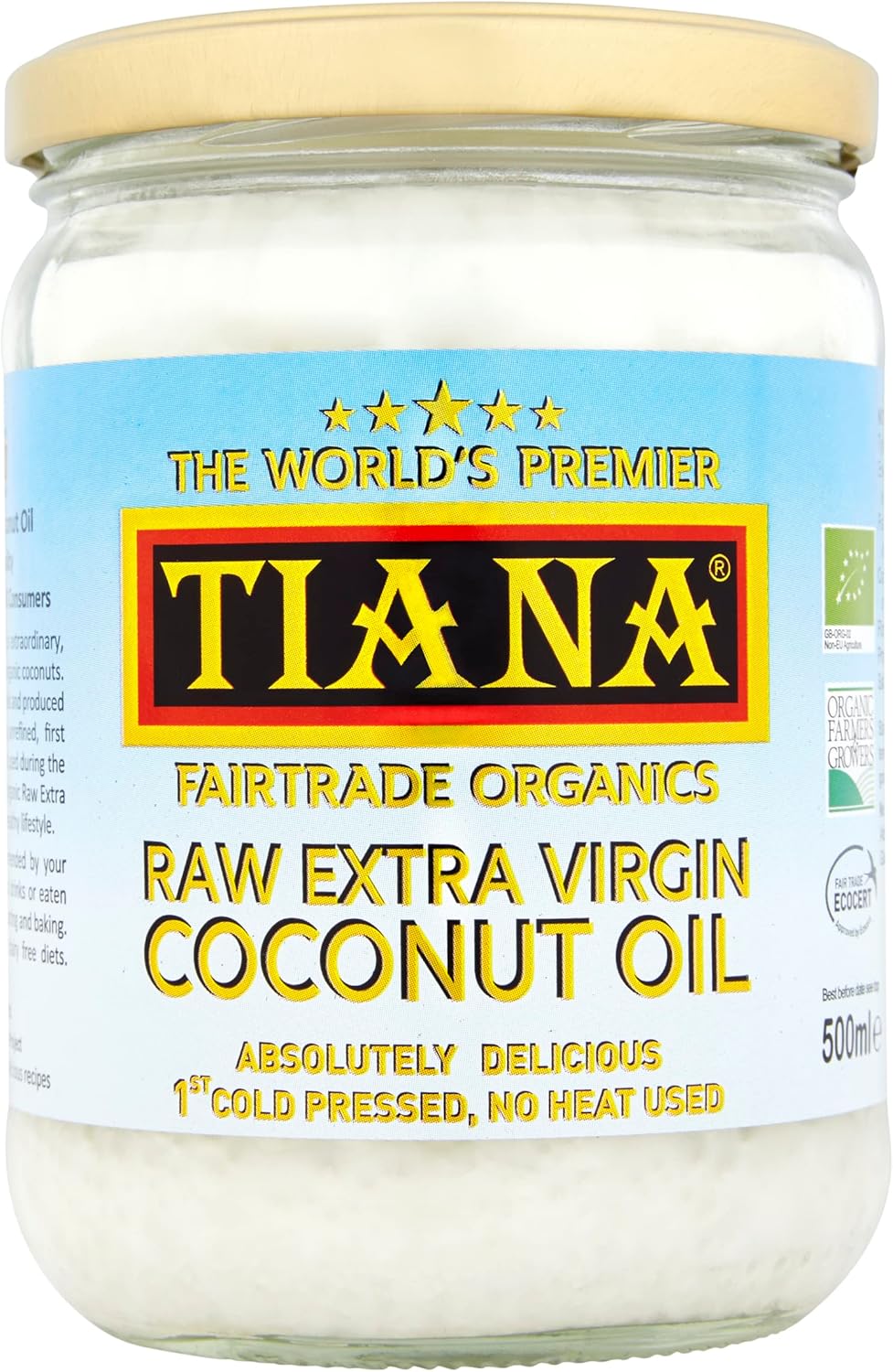 TIANA Fair Trade Organics Raw Extra Virgin Coconut Oil 500 ml