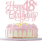 Rsstarxi 1 Pack Pink Happy 18th Birthday Cake Topper Number 18 Eighteen Years Old Birthday Cake Pick Decoration for Girls18th Birthday Anniversary Party Decorations Supplies