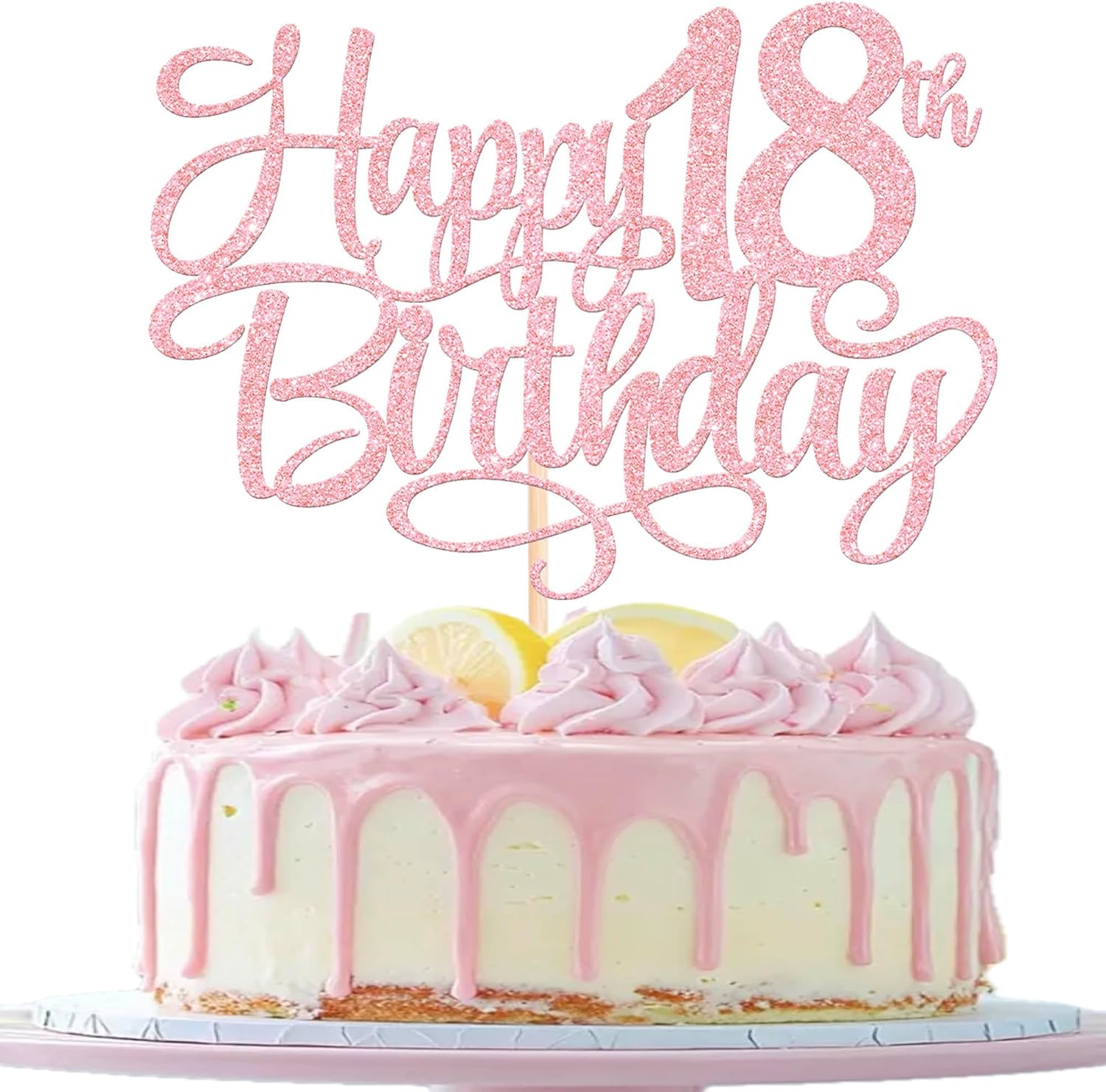 Rsstarxi 1 Pack Pink Happy 18th Birthday Cake Topper Number 18 Eighteen Years Old Birthday Cake Pick Decoration for Girls18th Birthday Anniversary Party Decorations Supplies