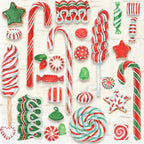 IHR Ideal Home Range Party Napkins Disposable 3-Ply Paper Lunch Napkin Pack, 6.5" x 6.5", Santa Sweets, 20-Count