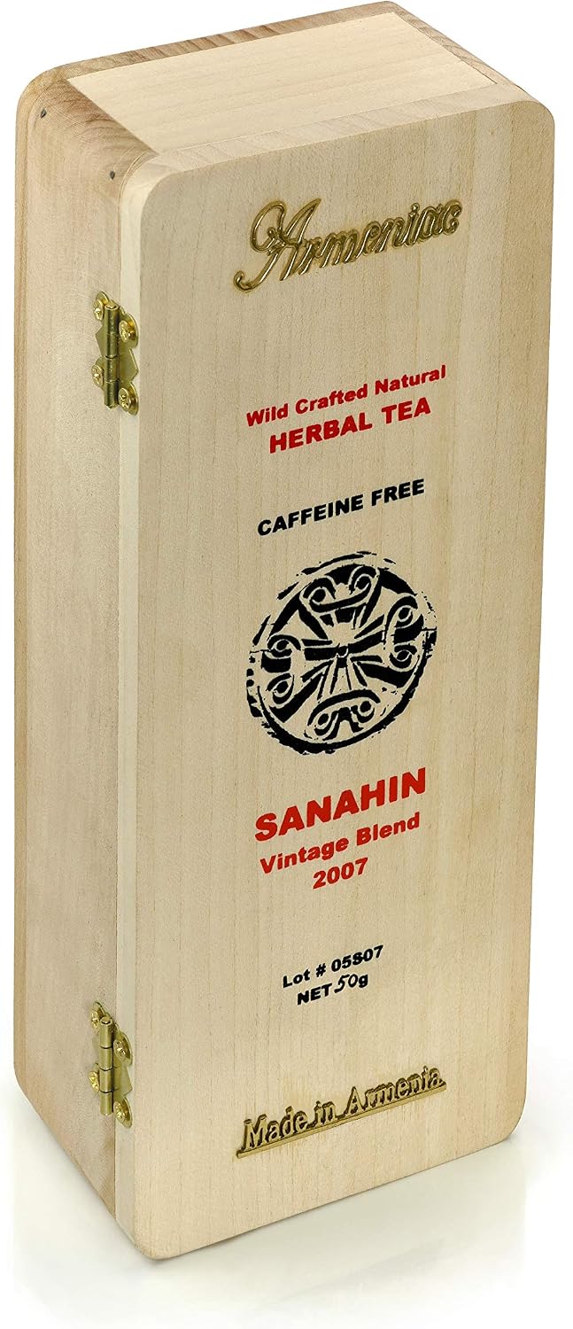 Armeniac Sanahin – 100% Natural Wild Crafted Loose Leaf Herbal Tea in a Wooden Box | Premium – Wellness – Artisan – 50 g