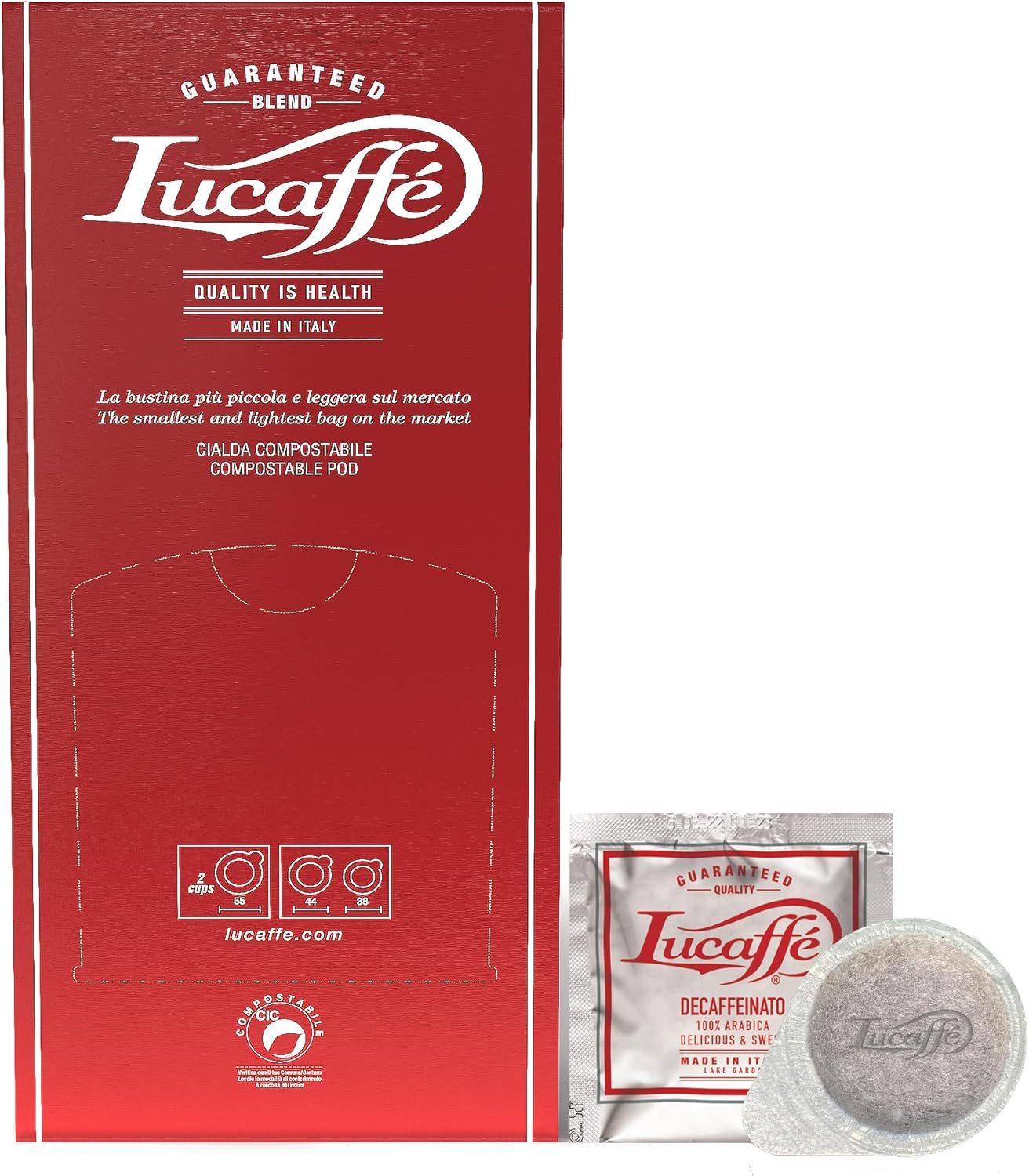 Lucaffe Decaf 100% Arabica ESE 150 Espresso Pods