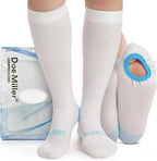 Doc Miller TED Hose Knee High Anti Embolism Stockings for Women & Men, Hospital Style Surgical Stockings, Plus Size White Compression Socks 15-20mmHg, Support Hose with Inspection Hole (M-5XL)