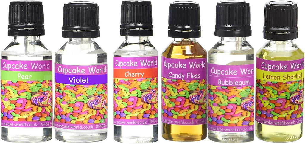 Cupcake World Intense Food Flavourings Retro Sweets Pack 28.5 ml (Pack of 1, Total 6 Flavours)