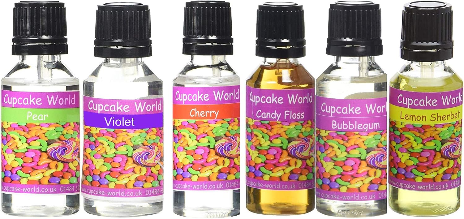 Cupcake World Intense Food Flavourings Retro Sweets Pack 28.5 ml (Pack of 1, Total 6 Flavours)