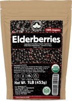 U.S. Wellness Naturals Elderberries – 1lb (Real Wild Harvest) | 100% USDA Certified Organic | Bulk Black Dried Elderberry | for Making Elder Syrup, Gummies, Tea - Raw Vegan Sambucus Nigra