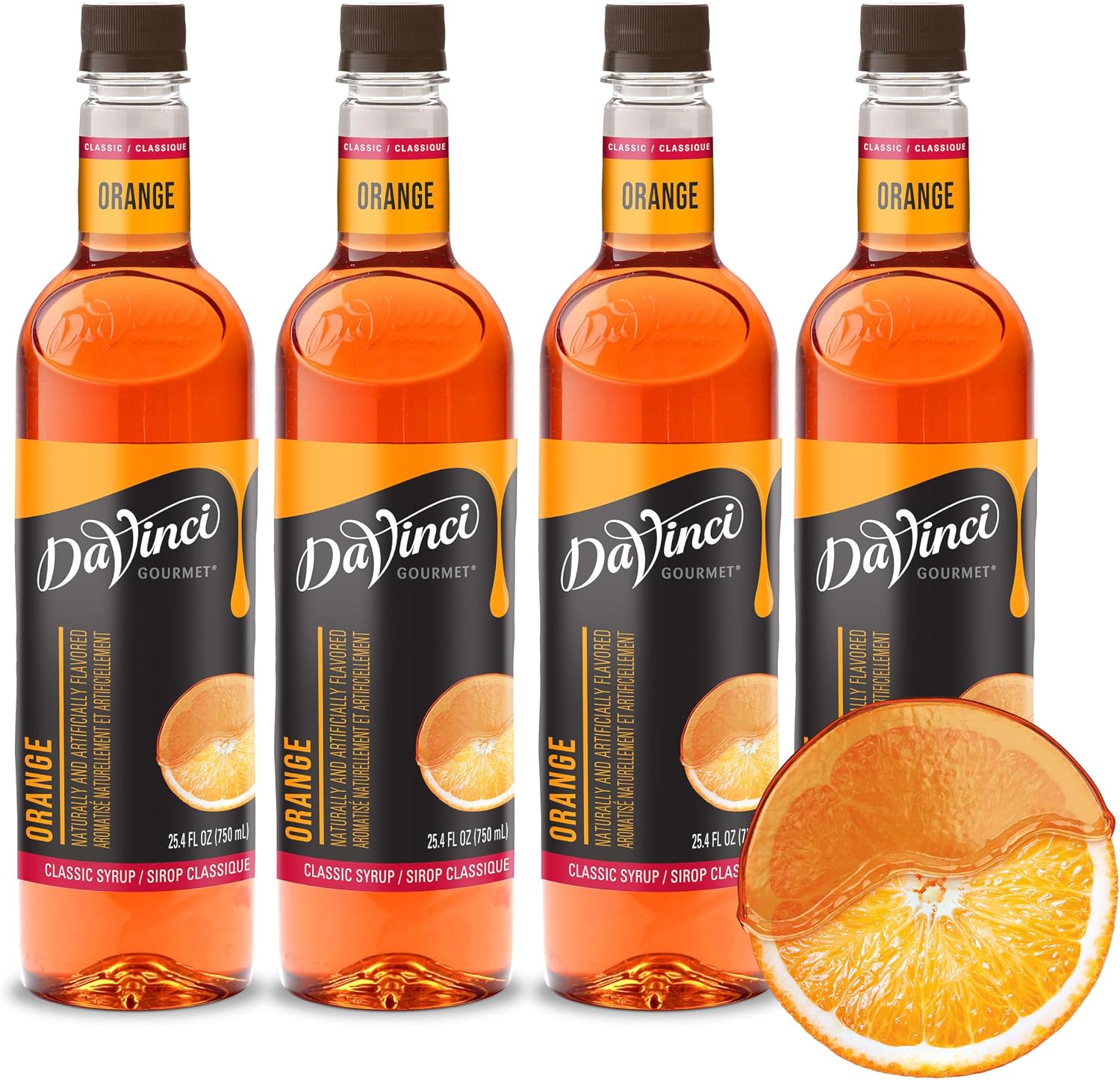 DaVinci Gourmet Classic Orange Syrup, 25.4 Fluid Ounces (Pack of 4)