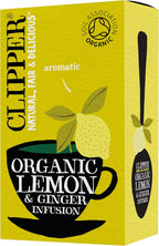 Clipper Tea Lemon & Ginger Teabags – Caffeine Free, USDA Organic, Great Hot or Iced – Aromatic, Natural, Fair & Delicious – 20 Tea Bags