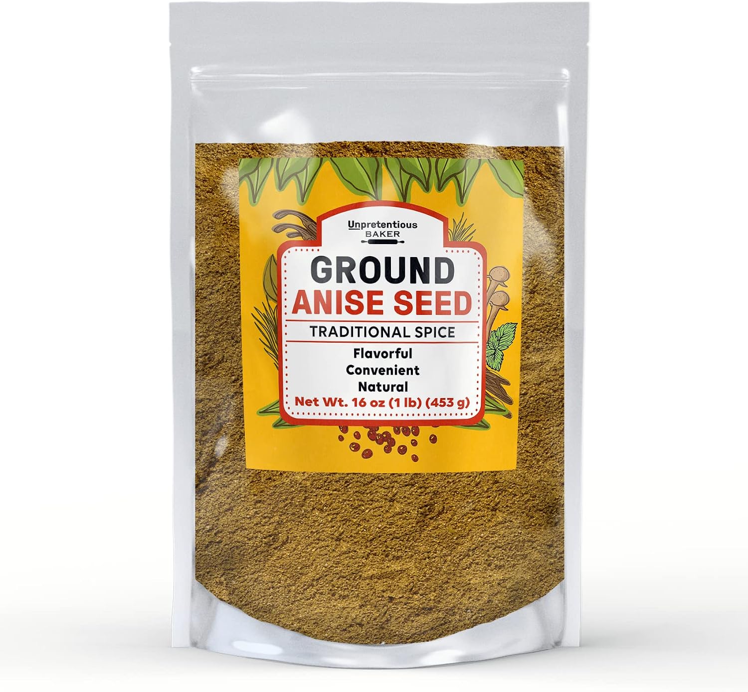 Unpretentious Ground Anise Seed, 1 lb, Licorice-Like Flavor, Meats & Pie Fillings, Convenient