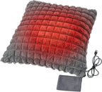 USB Heated Cushion Chair Sofa Bed Throw Pillow Home Office Lumbar Support Cushion Electric Heating Pad for Back, Abdomen, Lumbar, Neck, Shoulder (Gray)