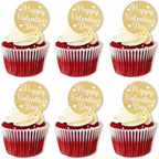 BEISHIDA 10pcs Happy Valentine's Day Cupcake Topper Heart Acrylic Cupcake Decoration Discs Mirror Sweet Love Cupcake Decors Happy Valentine's Day Party Supplies Wedding Anniversary Engagement