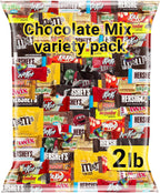 Chocolate Assorted Bulk Candy Variety Pack 2lb - Mini Chocolate Bars, Milk & Dark Chocolate Mix - Individually Wrapped Bulk Candy for Office Snacks, Party Favors and Treat Bags