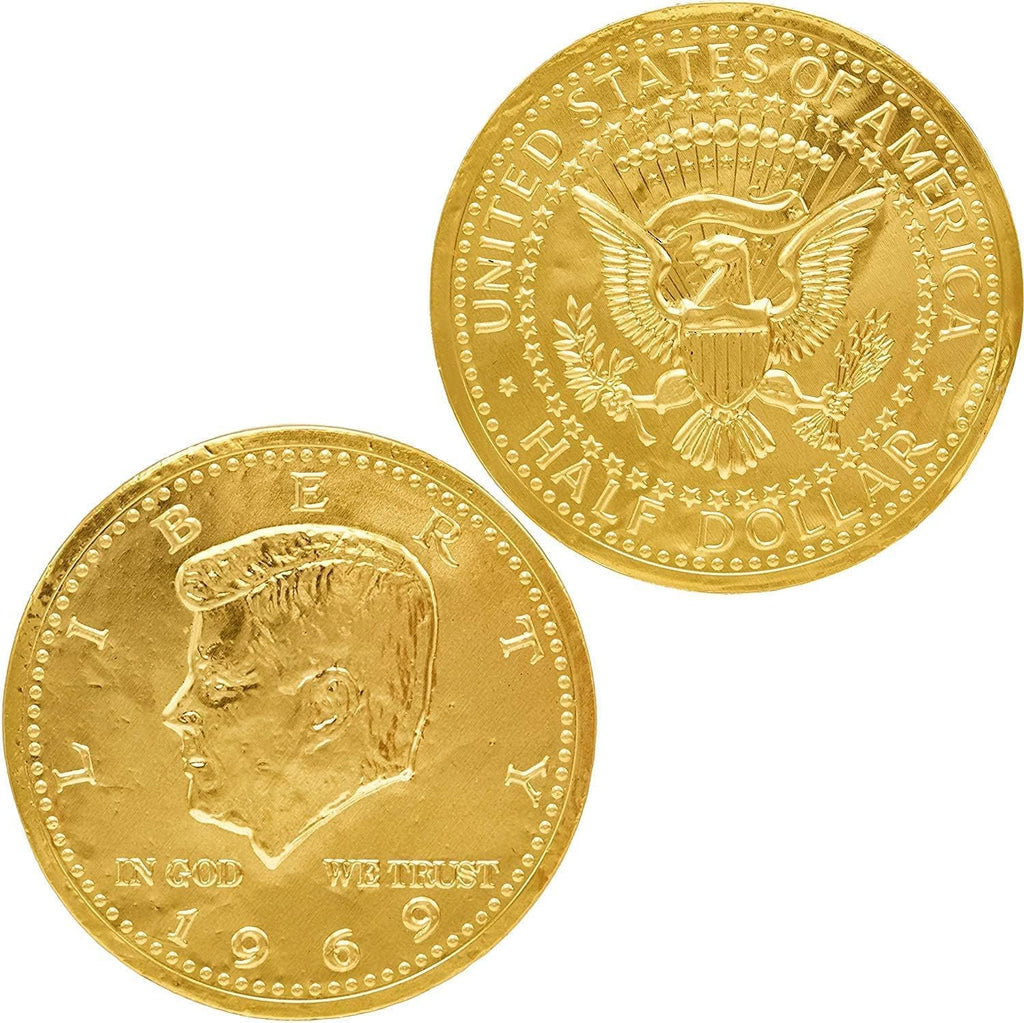 Smarty Stop Large Gold Foil-Wrapped Milk Chocolate Dollar Coins (1 Pound (Pack of 1))