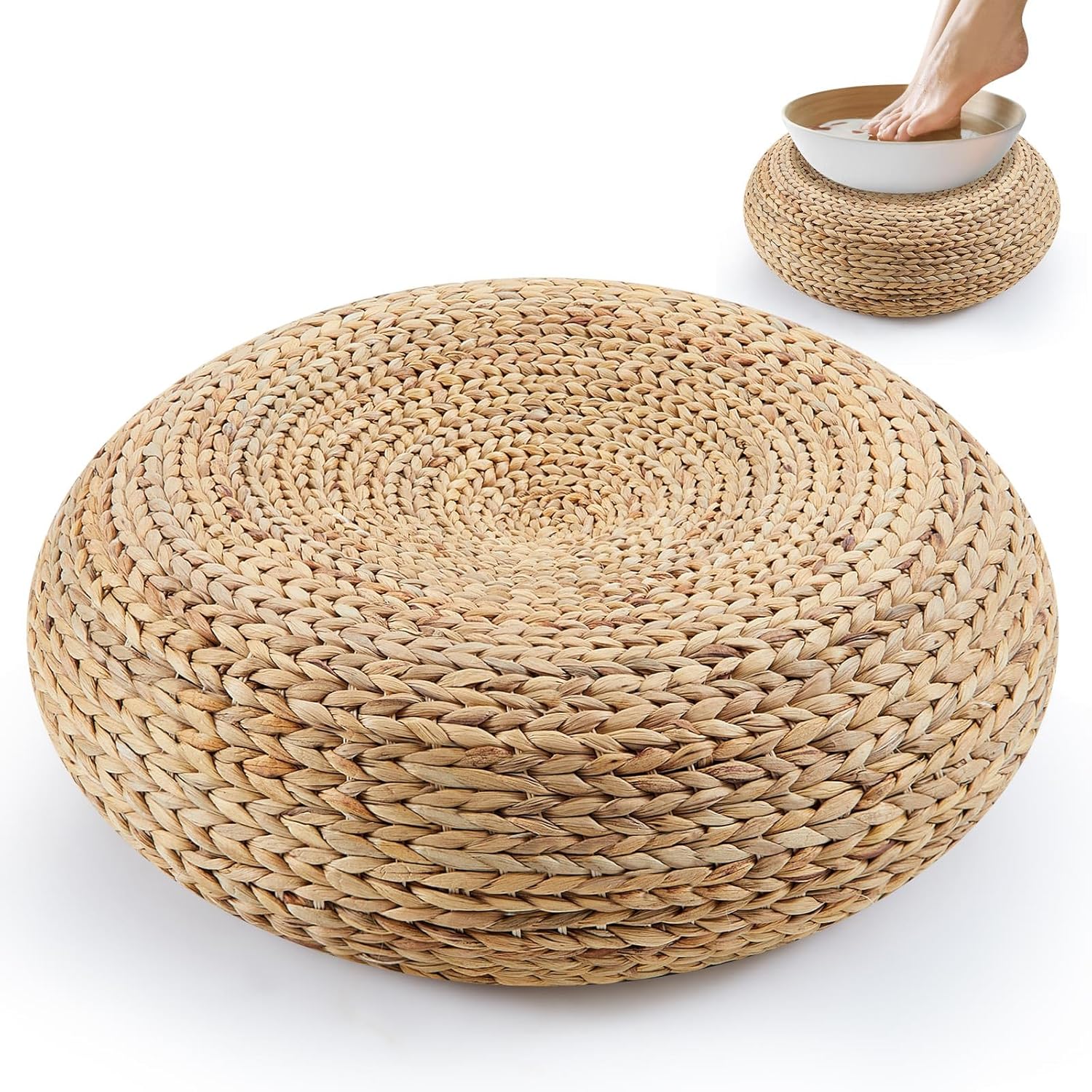 Colingmill 19.65 Inch Pedicure Bowl Stool Banana Leaf Pedicure Stool Fit for Most Pedi Bowls (Bowl Not Included)