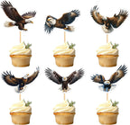 Ercadio 24 Pack Eagle Cupcake Toppers Eagle Cupcake Picks Animal Cupcake Picks Eagle Birthday Cupcake Decorations for Baby Shower Birthday Animal Theme Party Cake Decor Supplies