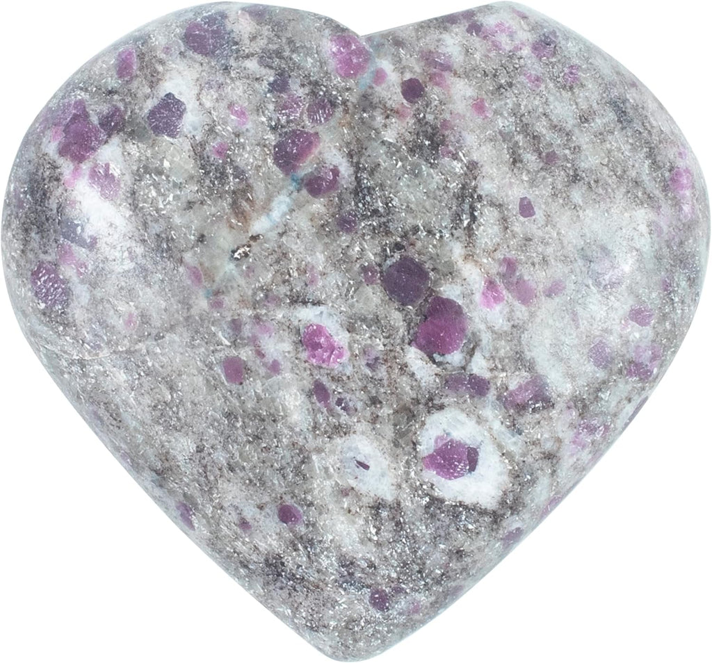 Crocon 50mm Ruby metrix Heart Stone Big Heart Shape Puff Stones Set 450+ Carats Pocket Crystal Healing Tumble Collection Palm Worry Stone Good Luck Charm Meditation Gift Craft Home Decor
