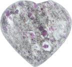 Crocon 50mm Ruby metrix Heart Stone Big Heart Shape Puff Stones Set 450+ Carats Pocket Crystal Healing Tumble Collection Palm Worry Stone Good Luck Charm Meditation Gift Craft Home Decor