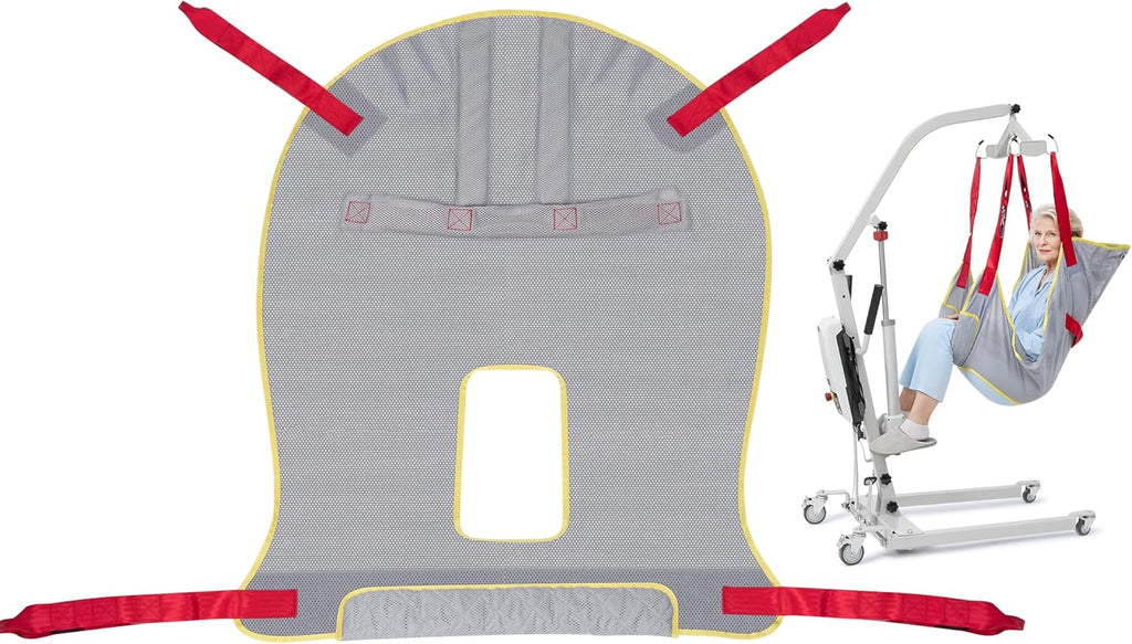 Careboda Patient Lift Sling with Opening-Transfer Sling for Commode, Professional Nursing Lift Sling for Home Use,Transfer Lift Sling for Elderly,Disabled,Bedridden, Breathable & Sturdy Fabric, 510lb
