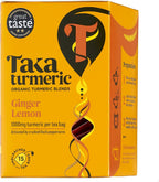Taka Turmeric Tea, Organic Ginger Lemon (1 x Carton (15 tea bags))