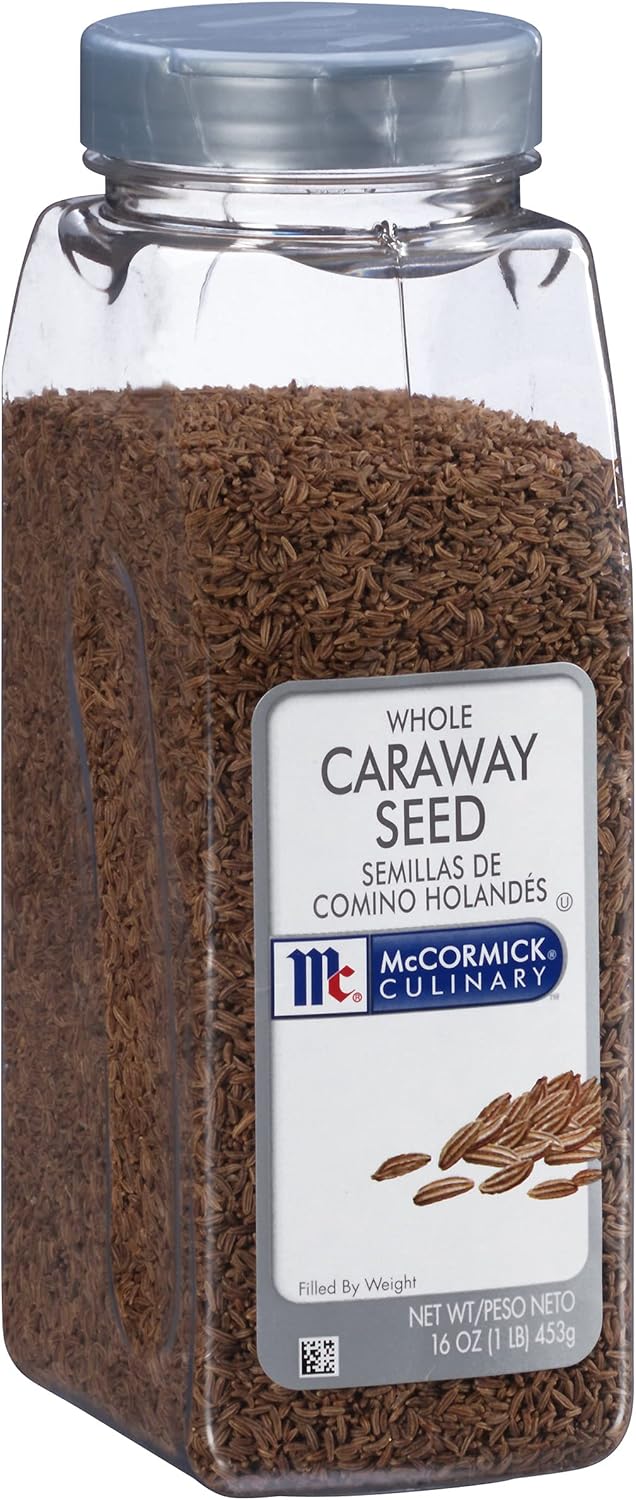 McCormick Culinary Whole Caraway Seed, 16 oz - One 16 Ounce Container of Caraway Seeds for Cooking and Baking, Ideal in Breads, Cakes, Stews and Meat Dishes