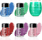 5 Colors Edible Glitter Set, Food Grade Edible Glitter for Drinks, Flavorless Luster Dust Shimmer Powder for Baking, Cakes, Cocktails, Beverages, Strawberries, Cookies, Candies, Fondant (5g/Bottle)