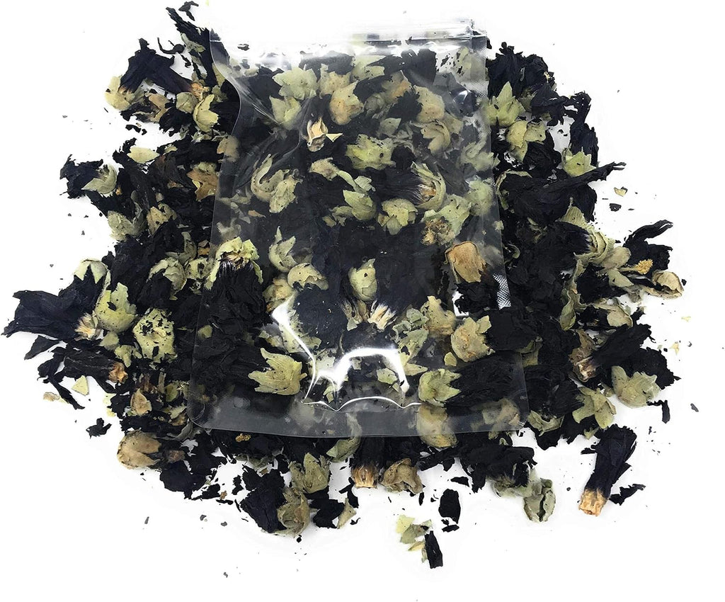 Black Mallow Flower Buds from Germany - Net Weight 0.52oz / 15g - Mesmerizing Black, Beautiful Eye-catcher for Herbal Infusion, Tea, Salads and Dessert