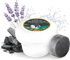 Satthwa Organic Shaving Soap Puck infused with Charcoal & Lavender | Create the Perfect Lather | Excellent for Silky Smooth Shaves | Cleansing & Nourishing, 50g (1.7oz)