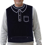 Adult Bibs for Men, Wipe ‘n Wear™ Clothing Protectors for Eating, Senior Adult Bib Crumb Catcher, Waterproof, Reusable, Washable (Polo)