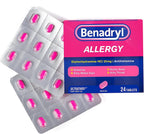 Benadryl Allergy Relief 25 mg Diphenhydramine HCl Tablet, 24 per Box