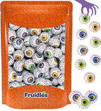 Halloween Peanut Butter Spooky Eye Balls, Trick-Or-Treat Party Bag Fillers, Individually Wrapped in Multi-color Eye Design Foils, Kosher Certified (Half-Pound)