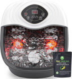 closewave Foot Spa Bath Massager with Heat, Red Light & Oxygen Bubbles,Shiatsu Rollers Epsom Salt Temperature Control, Relieves Stress and Feet Pain - Home Pedicure Soaking Tub Gift for Women/Men