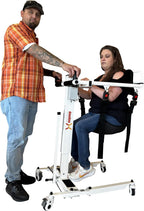 doudouX Electric Patient Lift Transfer Chair for Home Use, Portable Patient Lift for Car Transfer, with Universal/Toilet Sling, Adjustable Height, 350LBs Capacity