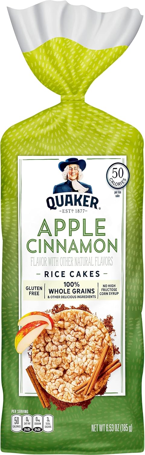Quaker Gluten Free Rice Cakes, Apple Cinnamon, 6.53 Oz