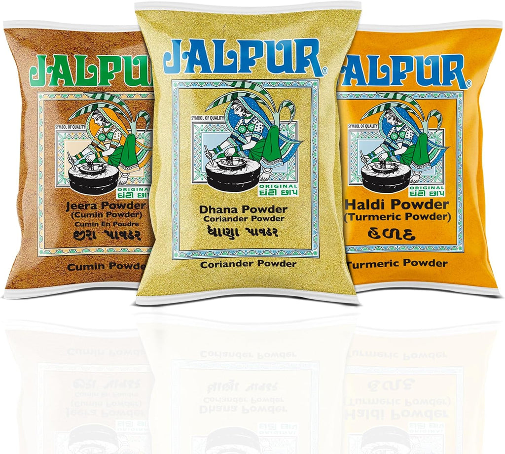 Jalpur Millers Spice Combo Pack - Turmeric Powder 100g - Cumin Powder 100g - Coriander Powder 100g (3 Pack)