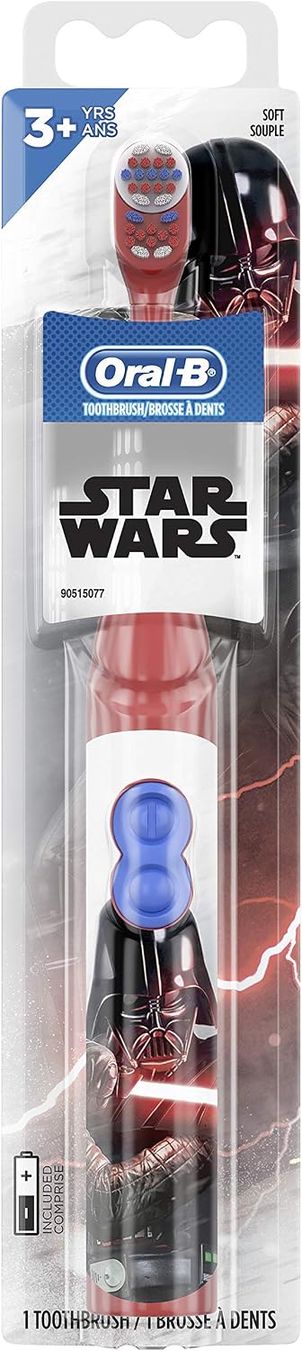 Oral-B Kids Battery Power Electric Toothbrush Featuring Disney's Star Wars for Children and Toddlers age 3+, Soft (Characters May Vary), Multi