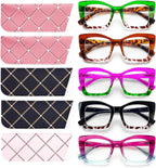 Oversized Square Reading Glasse for Women,Blue Light Blocking Oprah Style Large Frame Computer Readers Spring Hinge