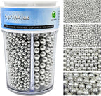 Sprinkles for Cake Decorating, 7.8oz Silver Pearl Sprinkles Mix for Birthday Cake Cupcake Cookie Baking Ice Cream Toppings