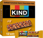 KIND Healthy Snacks Bars, Salted Caramel Dark Chocolate Nut, Gluten Free, Low Sugar, High Fiber Snacks, 6g Protein, 12 Count