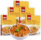 Ashoka Heat & Eat Entrees 1932, Vegetarian Green Peas & Cheese, Gluten-Free Indian Meals, Kosher Certified, All-Natural Matar Paneer, Travel Friendly, Portable, No Preservatives, Pack of 5